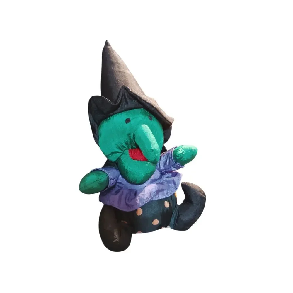 1990s puffy nylon Halloween witch plush toy,